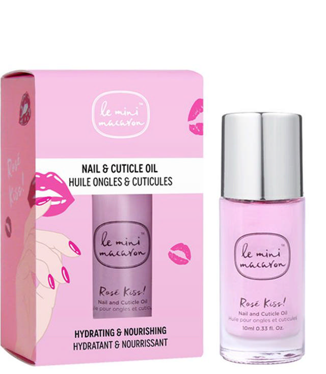 Le Mini Macaron Nail & Cuticle Oil Rosé Kiss, 10 ml.