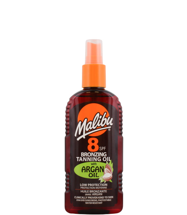 Malibu Bronzing Tanning Oil Argan SPF8, 200 ml.